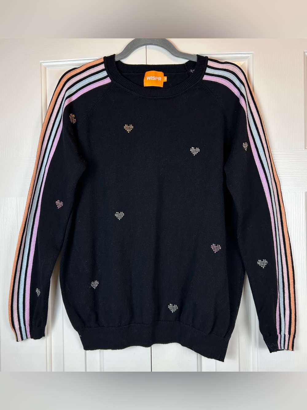Wispr Black Embroidered Heart Sweater